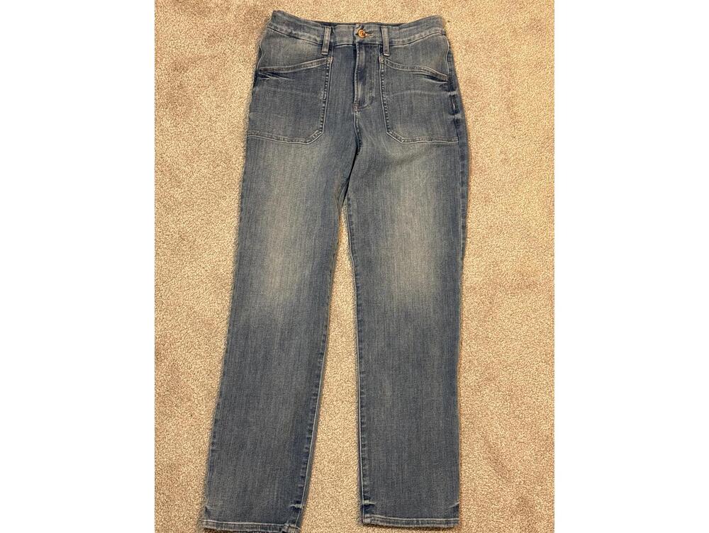 Express Women's Blue Straight Ankle High Rise Denim Jeans